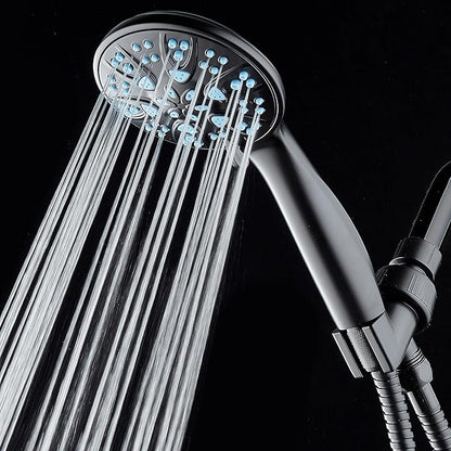 AquaDance Antimicrobial/Anti-Clog High-Pressure 6-Setting Hand with with Microban Nozzle Protection from Growth of Mold, Mildew & Bacteria for Stronger Shower! Aqua Blue Jets