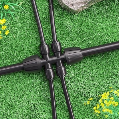 MIXC 6 Packs 1/2''to 1/4''Barbed Tee,Drip Irrigation Fittings for 6-Way Connector