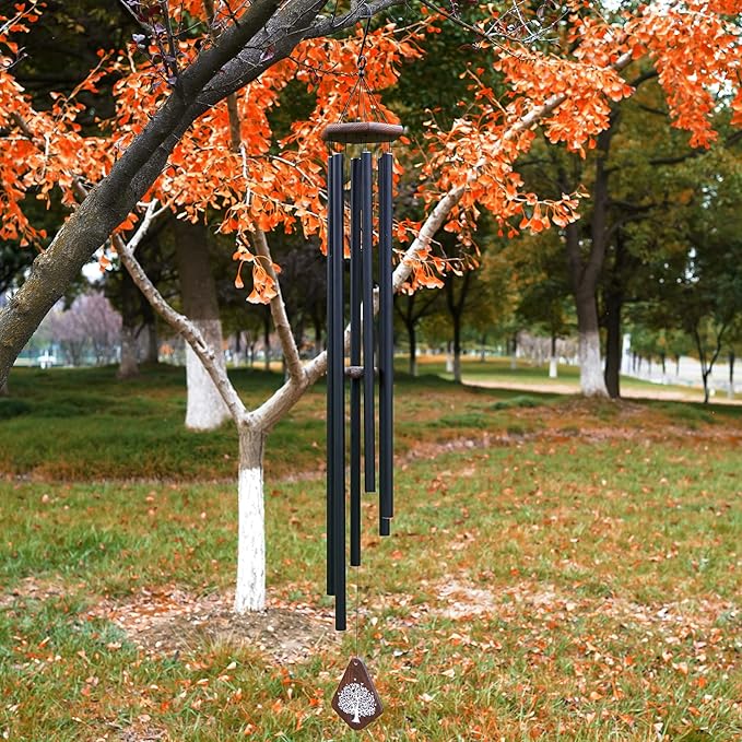 The Wind Chime CO Memorial 55” Deep Tone Large Wind Chime, Sympathy Wind Chimes Gift for The Loss of A Loved one, Memorial Wind Chimes for Outside Decoration, Soothing Melodic Tones with Mute Option.