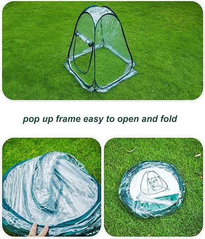 porayhut Pop Up Greenhouse Cover Flower House Mini Gardening Plant Flower Sunshine Room Room,Backyard PVC Greenhouse Cover for Cold Frost Protector Gardening Plants