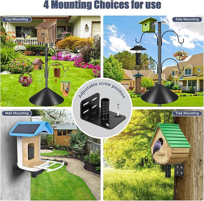 Gtongoko Smart Bird Feeder Pole Squirrel Proof 94 Inch with 4 Shepherds Hooks Hanging Bluebird House Pole for Outdoors Squirrel Baffles for Feeders Metal Heavy Duty Mounting Kit