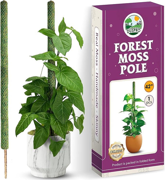 DUSPRO 42’’ Mesh Moss Pole for Climbing Plants, Natural Moss Pole Monstera Plant Support, Real Moss Poles for Plants Indoor, Moss Stick for House Plants, Moss Stakes for Climbing Plants