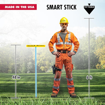 T&T Tools 48-Inch Smart Stick Metal Soil Probe – 3/8" Heavy Duty Round Metal Rod with T-Handle for Penetrating Ground – Plumbing, Landscaping, Locating Septic Tanks, Gas & Water Lines, Tiles -1 Pack