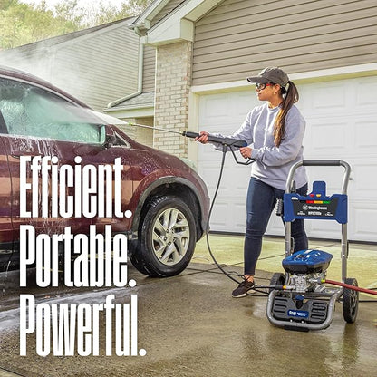 Westinghouse WPX2700e Electric Pressure Washer, 2700 PSI and 1.76 Max GPM, Induction Motor, Onboard Soap Tank, Spray Gun and Wand, 5 Nozzle Set, for Cars/Fences/Driveways/Homes/Patios/Furniture