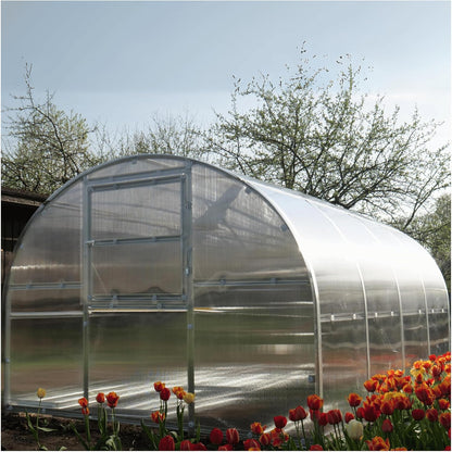 Polycarbonate Greenhouse Kit - Greenhouse - Easy Assembly & Heavy Duty Greenhouses for Outdoors- with Vents and Extra Door (Transparent, 10x13)