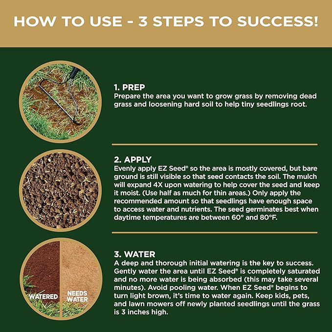 Scotts EZ Seed Patch & Repair Sun and Shade Mulch, Grass Seed, Fertilizer Combination for Bare Spots and Repair, 3.75 lb, Brown