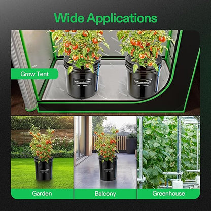 VIVOSUN DWC Hydroponics Grow System with Top Drip Kit, 5-Gallon Deep Water Culture, Recirculating Drip Garden System with Multi-Purpose Air Hose, Air Pump, and Air Stone (1 Bucket + Top Drip Kit)