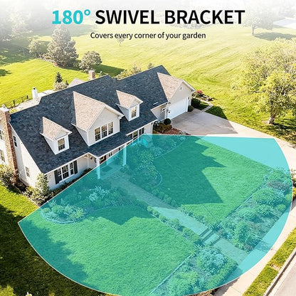 1/2" 110FT Retractable Garden Hose Reel, Wall Mounted Automatic Hose Reel with Upgraded 10 Pattern Nozzle/Any Length Lock/Slow Return System/180°Swivel Bracket, AquaBlue