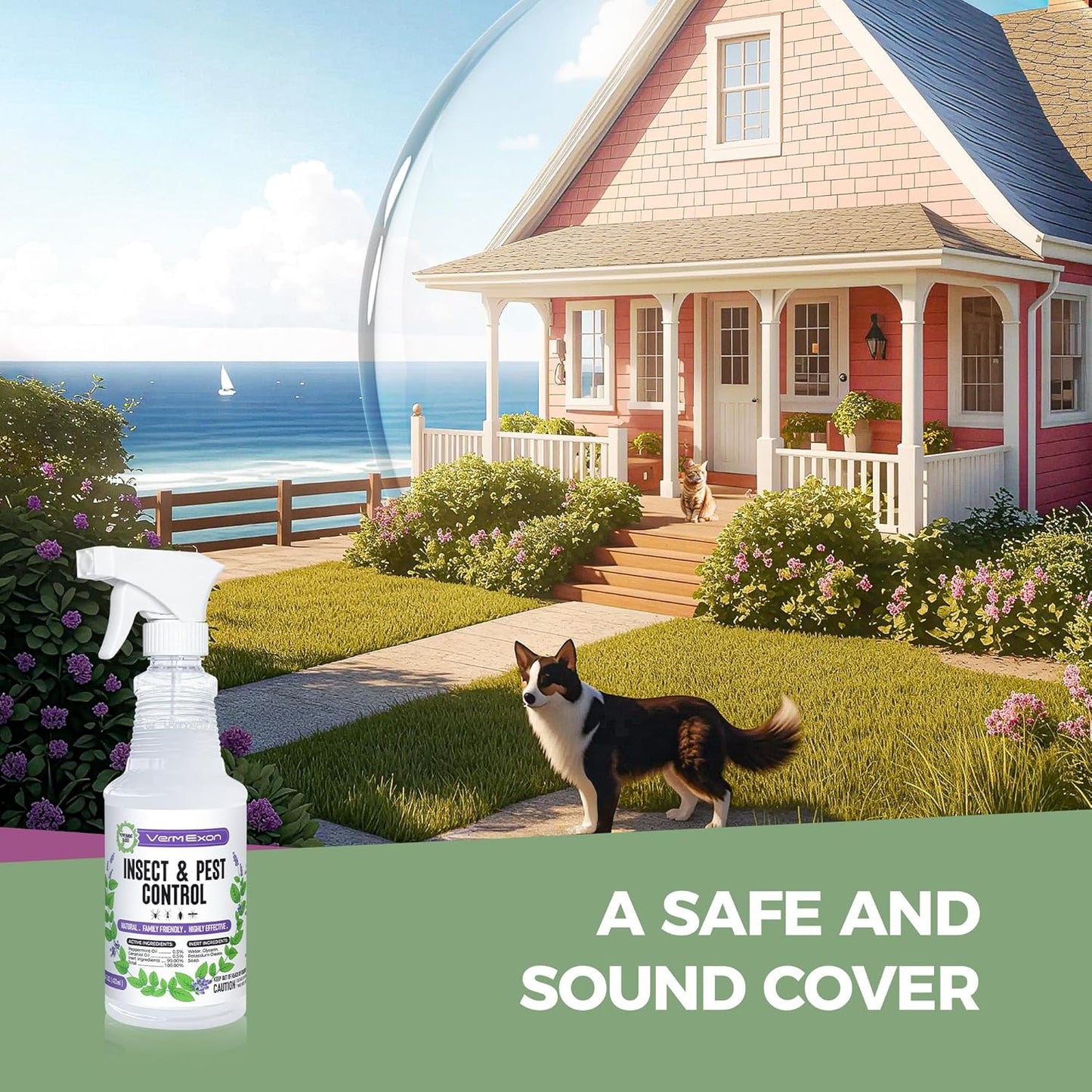 Peppermint Oil Insect & Pest Control Spray – 32oz Natural Plant-Based Bug Killer for Spiders, Ants, Flies, and Other Insects, Safe for Home & Kitchen Use