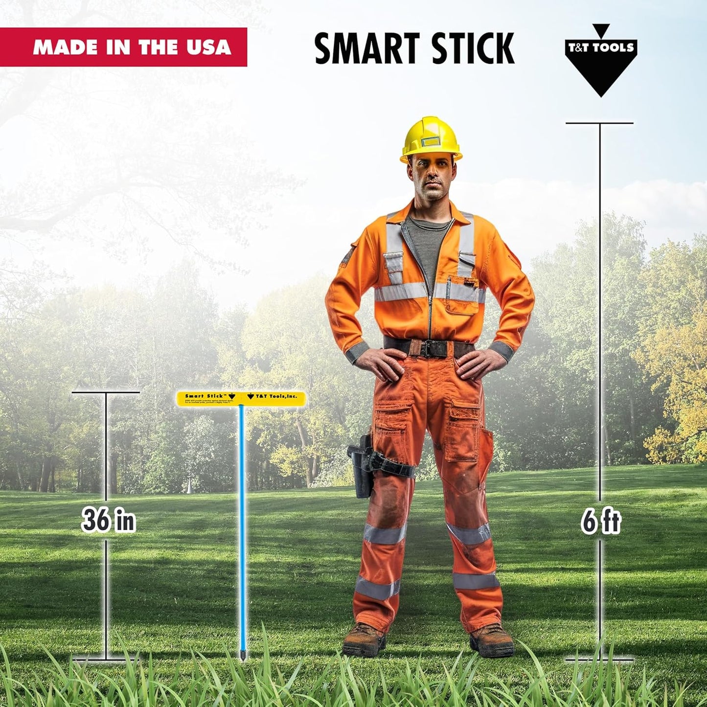 T&T Tools 36-Inch Smart Stick Metal Soil Probe – 3/8" Heavy Duty Round Metal Rod with T-Handle for Penetrating Ground – Plumbing, Landscaping, Locating Septic Tanks, Gas & Water Lines, Tiles -1 Pack