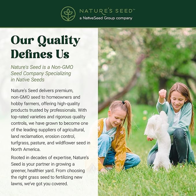 Nature’s Seed Triple-Play Turf Type Tall Fescue Grass Seed Blend, High-Traffic, Heat and Drought Tolerant, for Garden, Lawn, Yard, 5 Lbs