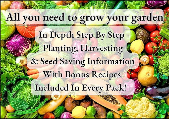 B&KM Farms 10,000 Non GMO Heirloom Vegetable Seeds for Planting Vegetables and Fruits (20 Variety Pack) - Gardening Seed Starter Kit, Survival Gear Food, Gardening Gifts, Prepper Supplies