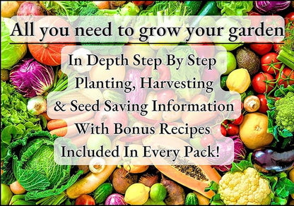 B&KM Farms 25,000+ Survival Seed Kit 5+ Year Supply. 40 Fruit & Vegetable Non-GMO Heirloom Seeds for Planting a Home Garden. Secure Emergency Weather-Proof Bucket