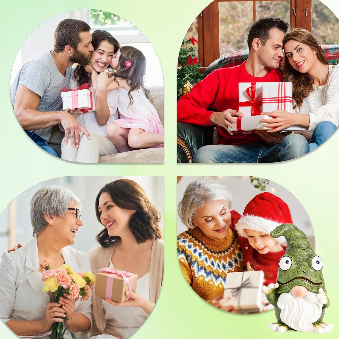 Outdoor Garden Frog Gnome Statue, Garden Gnomes Outdoor Figurine, Sculptures & Statues, Decoration for Outside Yard Lawn Patio Porch Home Decor, Green Nomes Knome Ornament