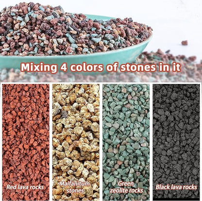 7lb Mix Horticultural Lava Rock Pebbles Pumice Potting Soil Amendment Succulent Cactus Bonsai Gritty Rock Decorative Gravel Plant Drainage Volcanic Rock for Aquarium Fairy Gardening Top Dressing