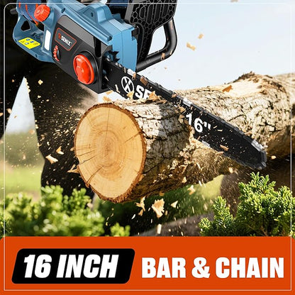 SENIX Electric Chainsaw, 16" Corded Chainsaw,12 Amp Chain Saw for Wood Cutting, Tree Trimming, Garden Tool for Pruning, Branch Cutting, Yard, Fathers Day Gift for Men,Gardener, CSE12-M