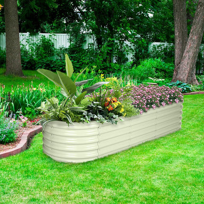 BPS 6-in-1 Metal Raised Garden Bed, 5.5x4 FT Galvanized Planter Raised Beds for Vegetables, Flowers 17'' Extra Tall