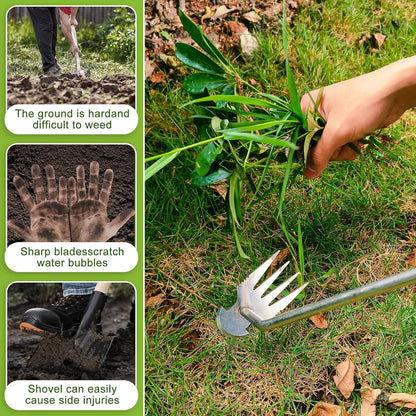 Weed Puller Tool,Portable Garden Weeder Tool,Crack Weeder Crevice, 4 Teeth Weeding Tool, L-Shaped Weeding Tool, Weeding Artifact Tool for Gardening(2 Pcs)