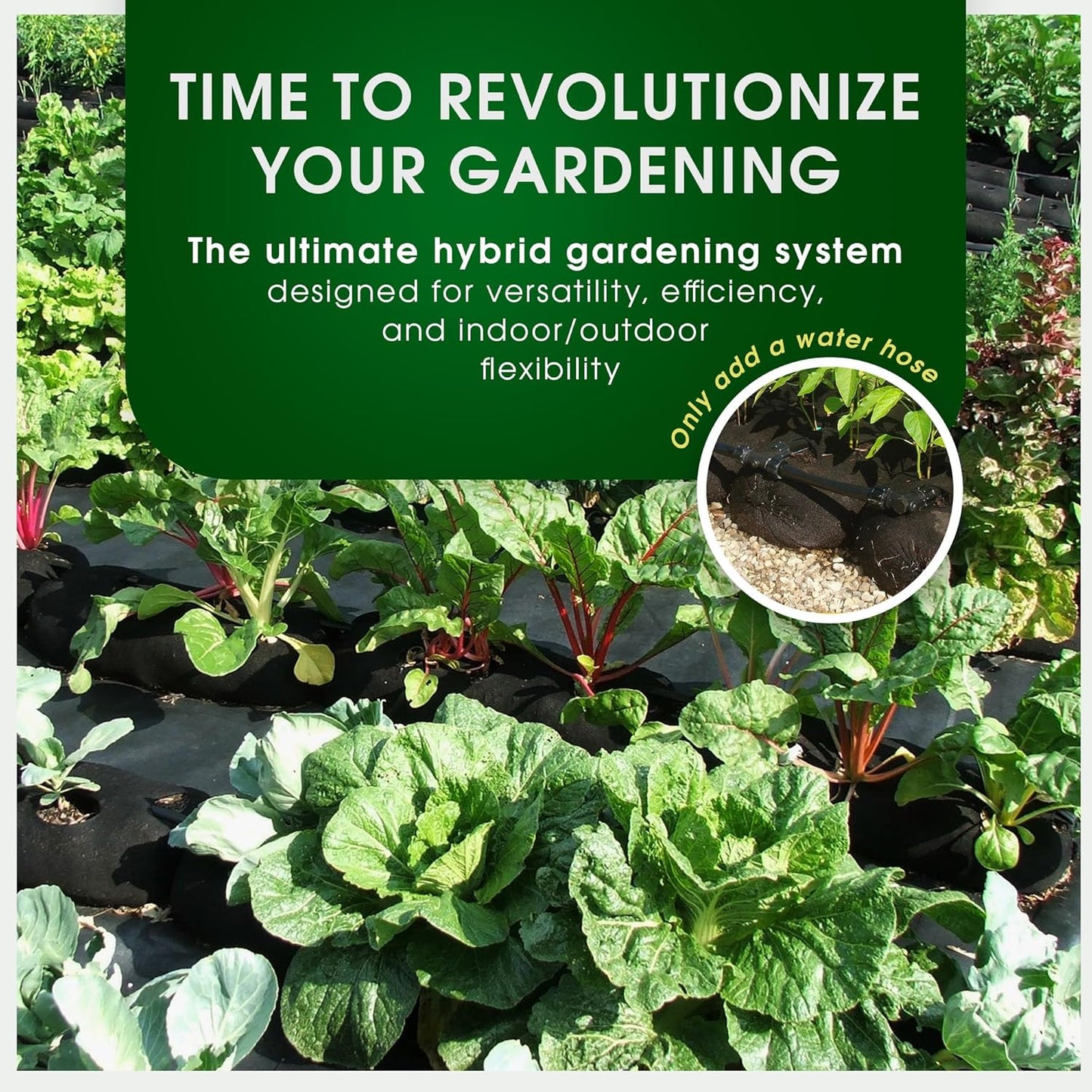 4x4 25 ft Tubular Fabric Planters for Outdoor Plants with Full Drip Irrigation System - Heavy Duty Mesh for Optimal Airflow, Customizable Up to 16 sq ft