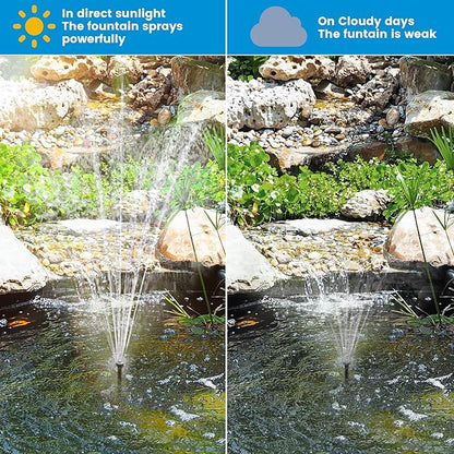 NFESOLAR Pond Filter Fountain, 20W Solar Filter Fountain with120 GPH Submersible Pump, 16.4ft Long Cable, 6.6ft Tubing for Outdoor Koi Pond, Fish Tank and Garden Water Features N3322