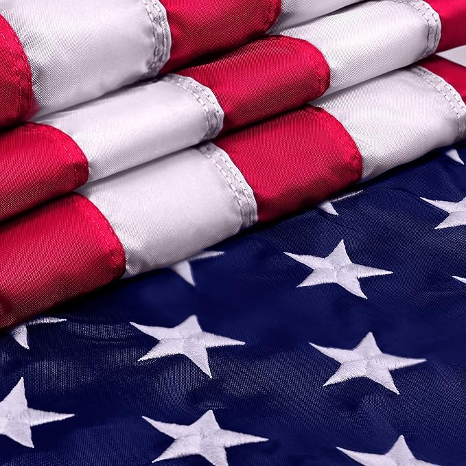 2.5x4 American Flags for Outside | American Flag Made in USA Heavy Duty American Flags for Outside 2.5x4 with Embroidered Stars and Sewn Stripes American High Wind- All Weather US
