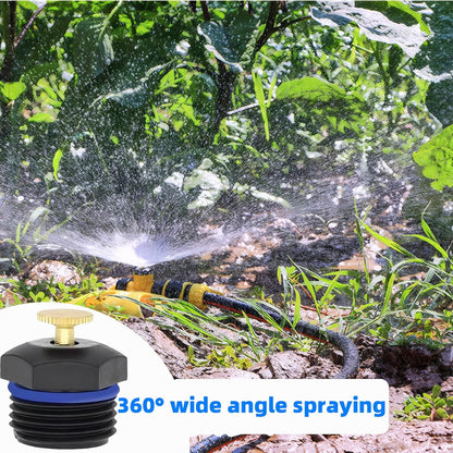 Garden Sprinkler Nozzles - Pack of 10, Durable Plastic 1/2 Inch Adjustable Misting Spray Heads, 360 Degree Full Circle Micro Spray for Lawn & Garden Irrigation (Blue)