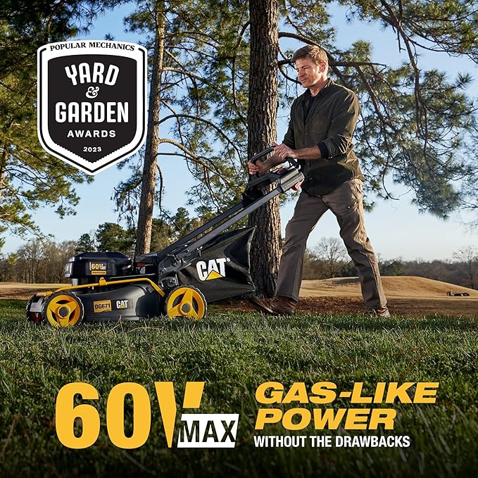 Cat DG610.9 60V 15” Brushless String Trimmer Cordless with Dual Line Bump Feed Head, Edger with Quick Line Load, Weed Trimmer with ECO Mode for Extended Runtime – Tool Only