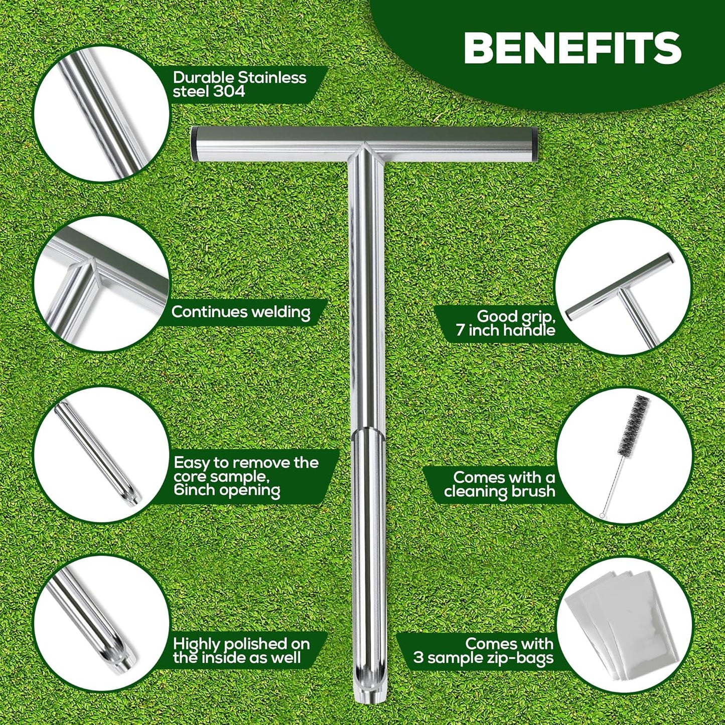 SturdyShape Soil Probe Sampler Kit (12 Inch)