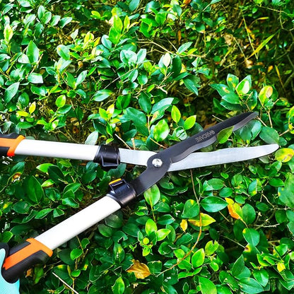 GARCARE Hedge Clippers Pruning Shears 4 in 1 Set High Carbon Steel Folding Saw, Branch Cutter, Tree Pruner, Garden Scissors, Tree & Shrub Care Kit