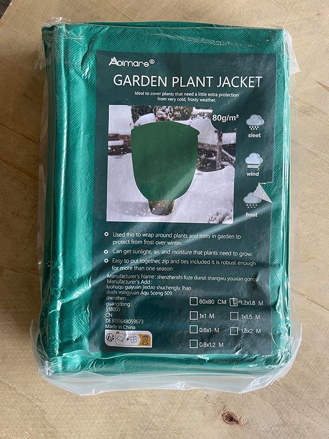 Abimars Thicker Plant Covers Freeze Protection Jacket 2.36 oz/yd², 4'x6' Reusable Winter Plant Covers with Drawstring & Zipper, 2 Pack Light, Porous Fabric for Plant Breathing