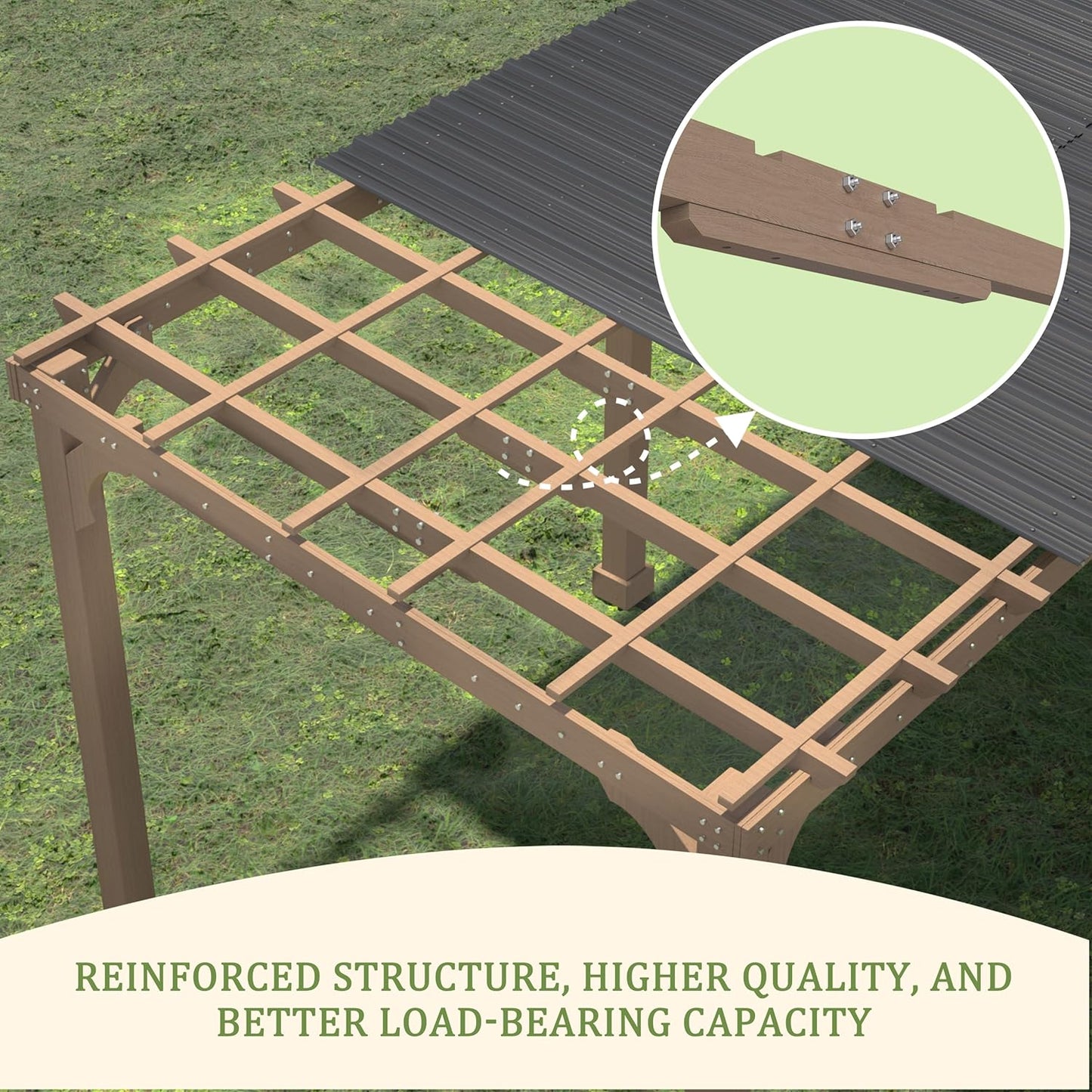 MUPATER 10x20 FT Wooden Grill Gazebo with Sloping Metal Roof, Sturdy 5.5'' Post, Wood Frame Gazebo Heavy Duty, Suitable for 2 Full-Size Grills, BBQ Canopy for Outdoor Patio, Lawn, Garden, Brown