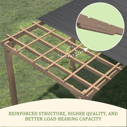 MUPATER 10x20 FT Wooden Grill Gazebo with Sloping Metal Roof, Sturdy 5.5'' Post, Wood Frame Gazebo Heavy Duty, Suitable for 2 Full-Size Grills, BBQ Canopy for Outdoor Patio, Lawn, Garden, Brown
