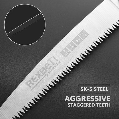 REXBETI Folding Saw - 8 Inch Blade for Wood & Dry Wood Pruning, Compact Design, SK-5 Steel