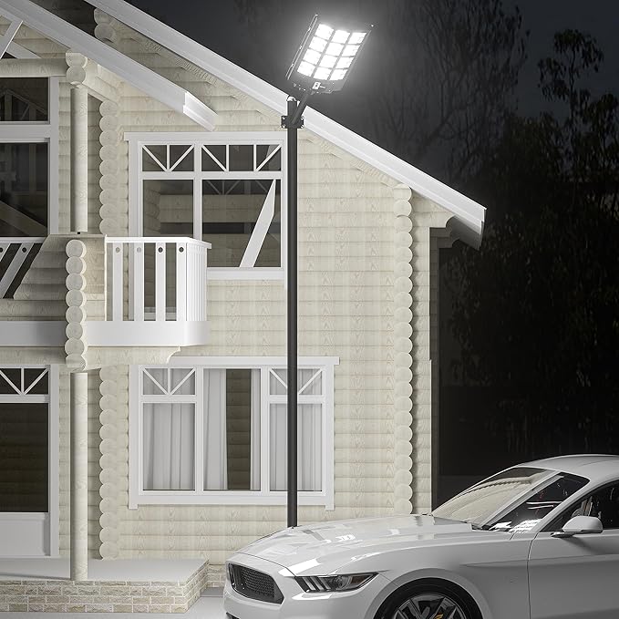 Ofuray Of-5600W Solar Street Lights Outdoor,560000Lm Solar Security Flood Lights Parking Lot Lights Commercial Dusk to Dawn, 6500k Waterproof Led with Remote Control Motion for Street,Court,Barn