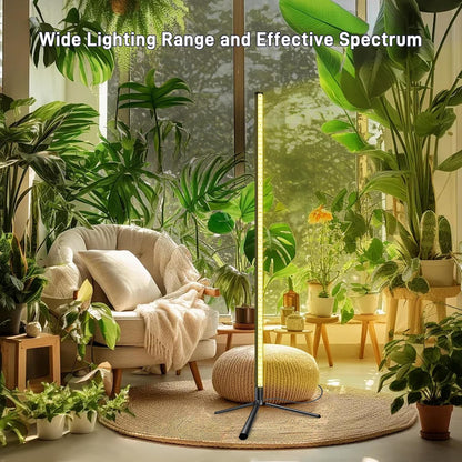 T8 LED Standing Grow Light for Indoor Plants, 4FT 42W Full Spectrum Plant Light with 243 LEDs, Wide Coverage, Foot-Operated Switch, Floor Grow Lamp with Adjustable Tripod Stand