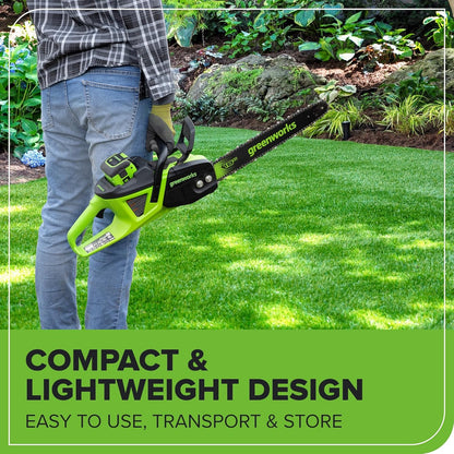 Greenworks 40V HP 18" BL Chainsaw Kit with 5.0Ah HP Battery and 5A Rapid Charger