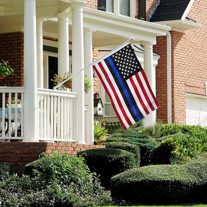 XIFAN Blue Line American Flag Blue Lives Matter 3x5 Outdoor - Heavy Duty 210D Nylon USA Police Flag with Stripe - Embroidered Stars/Sewn Stripes/Brass Grommets - Honoring Law Enforcement Officers