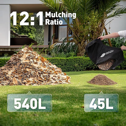 Leaf Blower, 20V Cordless Electric Blower, Leaf Vacuum and Mulcher, with 2 * 4.0Ah Batteries and 1 Fast Charger, Lightweight Leaf Blower for Patio Cleaning, Lawn Care, Blowing Fallen Leaves