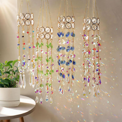 HDCRYSTALGIFTS 2 Pack Crystal Suncatchers for Window Hanging, Rainbow Maker Crystal Prism Sun Catcher Indoor Window Outdoor Home Garden Decor Retirement Gift