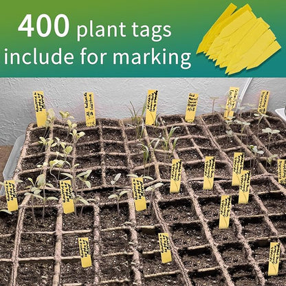 640Cells Seedling Start Trays,40 Pack Peat Pots Seedling Pots Biodegradable,Seedling Starter Kit,Organic Germination Plant Starter Trays