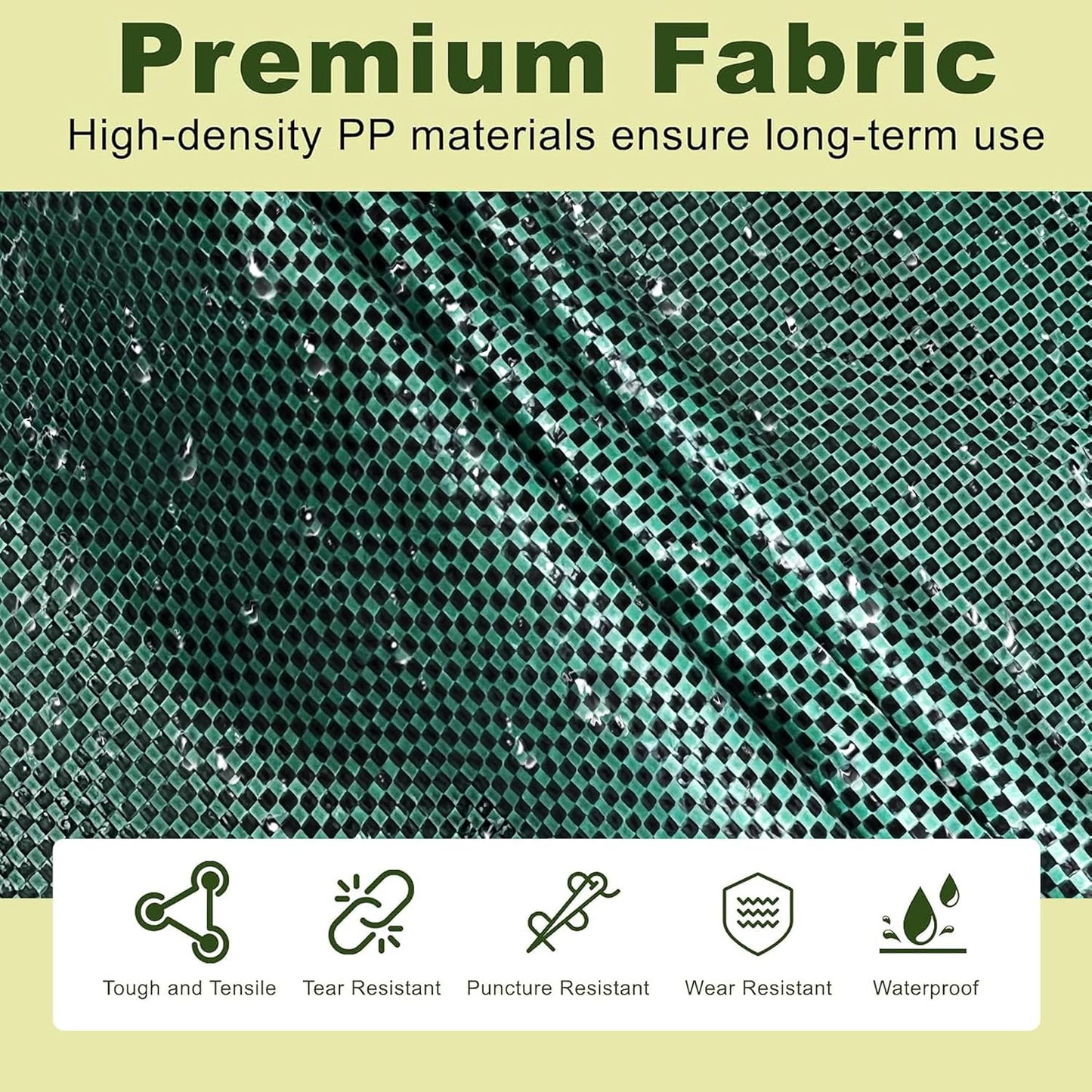 Reusable Leaf Storage Bag, 72 Gallon Large Capacity - Waterproof & Tear-Resistant Yard Waste Bag with Reinforced Handles