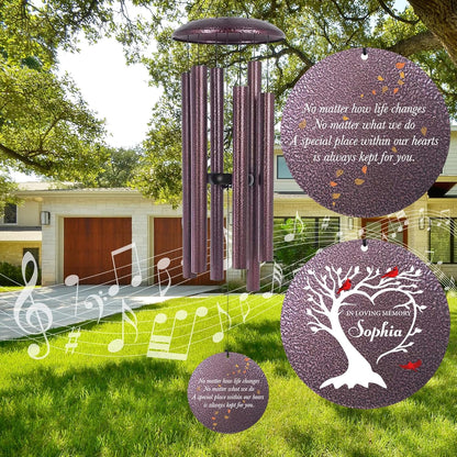 Personalized Cardinal Sympathy Wind Chimes, Deep Tone 30/36/45 inch Wind Chimes Sympathy Gifts for Loss of Loved One, in Loving Memory Windchimes for Loved Ones Lost, Garden Decor