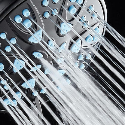 AquaDance Antimicrobial/Anti-Clog High-Pressure 6-Setting Hand with with Microban Nozzle Protection from Growth of Mold, Mildew & Bacteria for Stronger Shower! Aqua Blue Jets