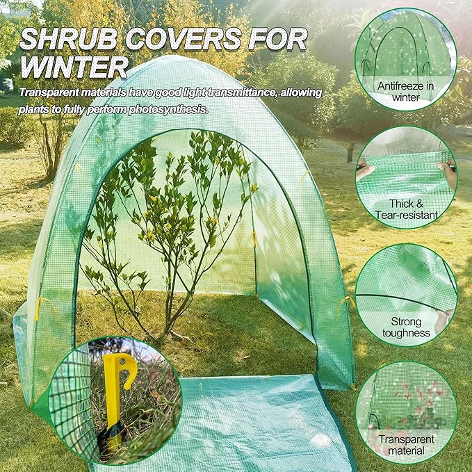 50″*50″*40″ Winter Plant Warm Covers - Raised Bed Cover, Garden Row Accelerator, Warm Tent Freeze Protection Humidity Domes for Germination, Seedling Propagation Protecting Plants from Animals 2PCS
