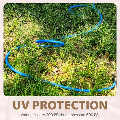 5/8" Female to Female Hot/Cold Water Leader Hose 5ft, -50℉ to 190℉ Flexible,Burst 600 Psi 3/4" Brass Fittings with Swivel Grip Handle for Outdoor,Yard, Farm, Blue