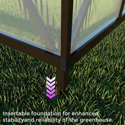 CQZY 8x14 FT Greenhouse for Outdoors,Walk-in Greenhouse for Outdoors,Dark Gray