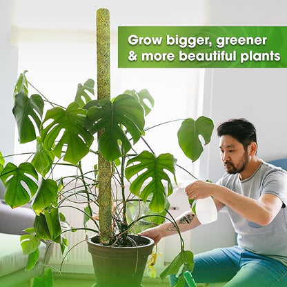 DUSPRO 59’’ Large Green Mesh Moss Pole Monstera Plant Support, Tall Plant Stakes, Moss Pole for Plants Monstera, Garden Pole, Moisture Stick for Plants (1pc., 59''), Natural