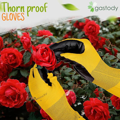 Gastody™ Long Sleeve Gardening Gloves Women and Men - Long Cuff Garden Gloves, Multipurpose Heavy Duty Outdoor and Indoor