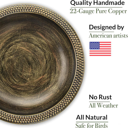 Good Directions Aged Brass Beaded Hanging Bird Bath, Small 13" Diameter