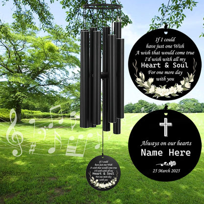 Personalized 36" Memorial Wind Chimes, Bereavement Gift to Honor a Loved One's Remembrance, Sympathy Gift for Loss of Mother Father Husband, for Outdoor Garden